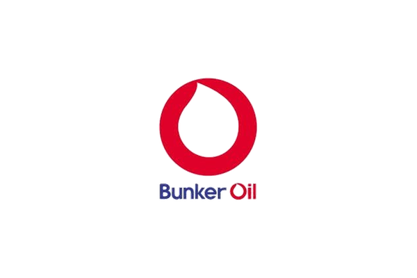 Logo for Bunker Oil med en rød sirkel og en svart oljetønne inni, og teksten 'Bunker Oil' under.