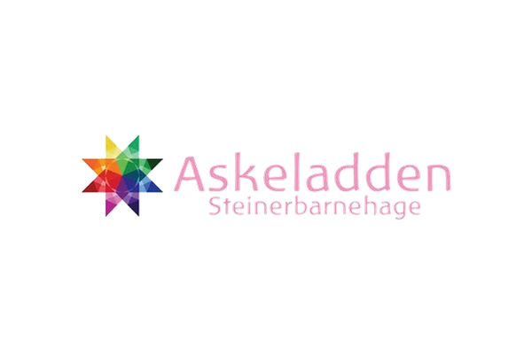 Logo for Ask Bladene, en organisasjon som fremmer LGBTQ+ rettigheter, med en fargesterk seksledd stjerne og fargerikt tekst.
