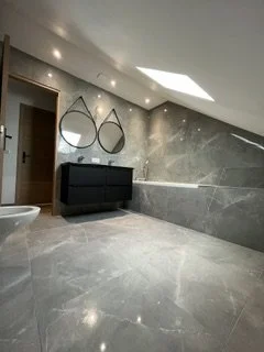 Pose de faïence et carrelage , pose du meuble de salle de bain par AD Renov'