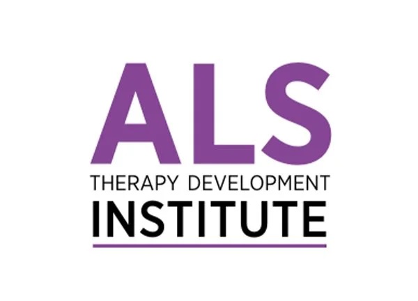 Logo of ALS Therapy Development Institute with purple, black, and white text.