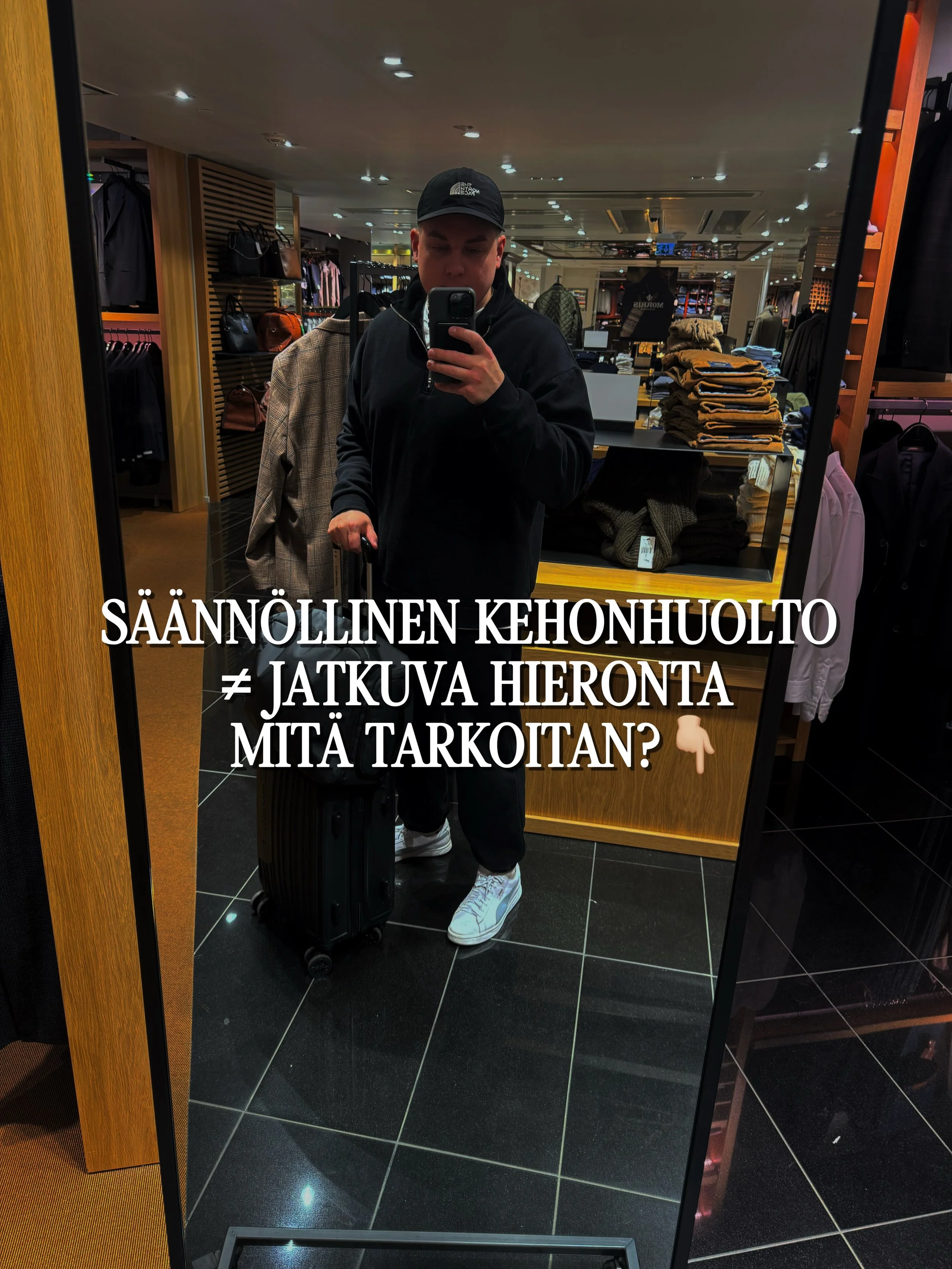 ‼️ S&auml;&auml;nn&ouml;llinen kehonhuolto ei tarkoita sit&auml;, ett&auml; pit&auml;&auml; ravata jatkuvasti hieronnassa.‼️

Se tarkoittaa enemm&auml;n sit&auml;, ett&auml; pid&auml;t kropasta huolta ennen kuin kaikki on ihan jumissa.

Liikut.
Vaiht