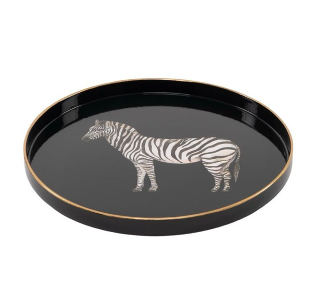 BANDEJA CENTRO REDONDA ROYAL ANIMAL ZEBRA