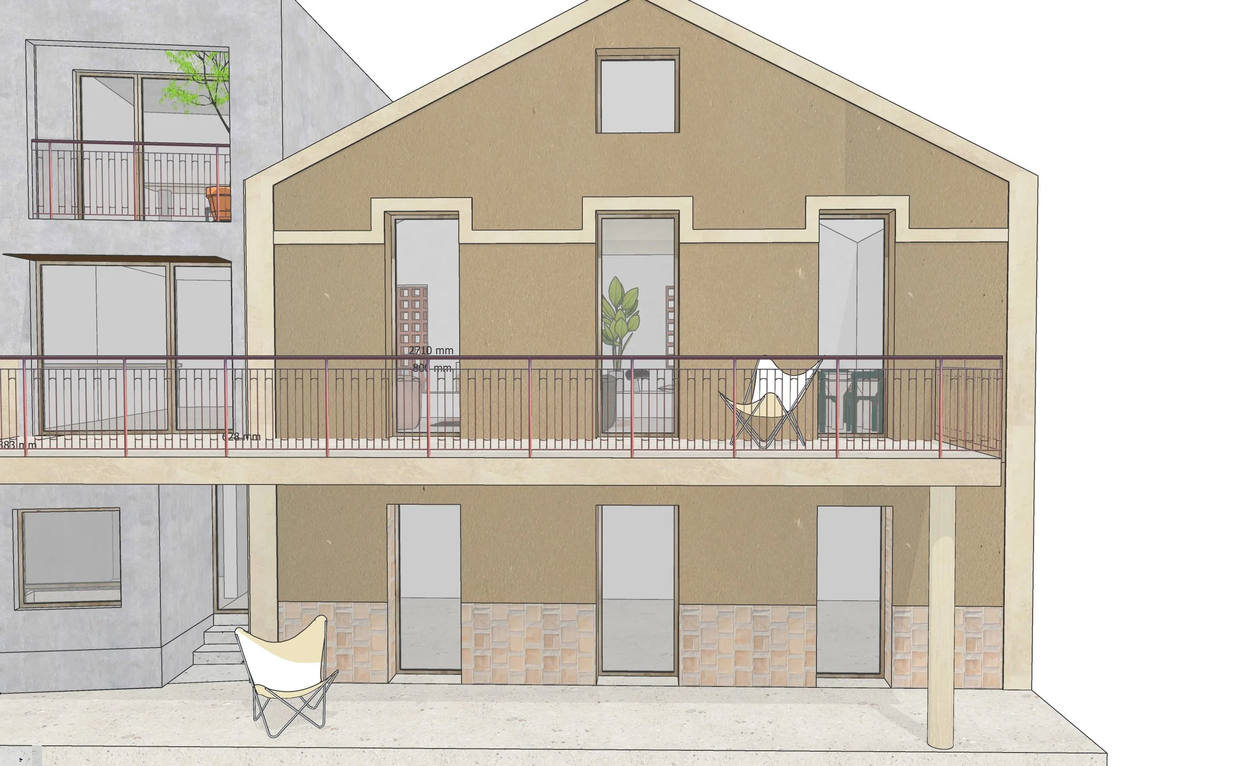 Modèle 3D de la rénovation d'une maison marseillaise par Alexandre Reignier