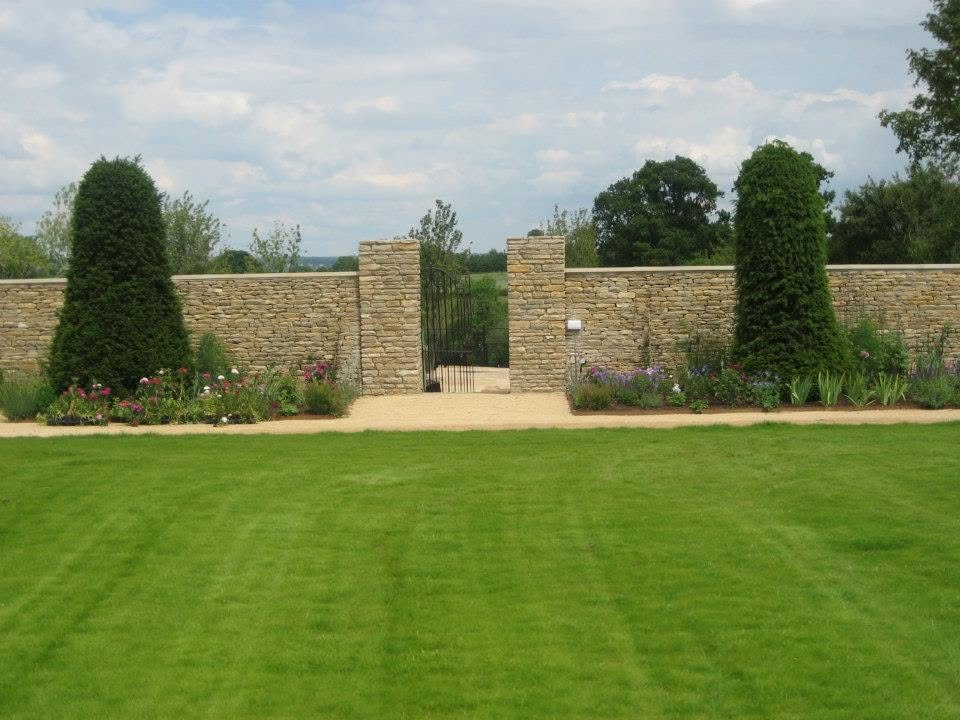 Cotswold dry stone, walled garden.