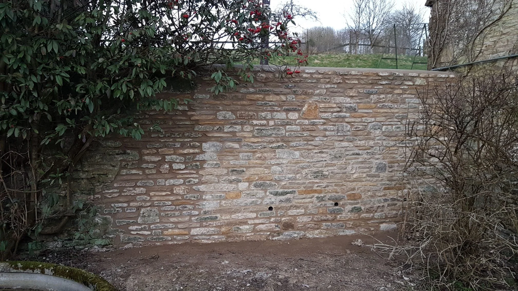 Lime Mortared Wall – After