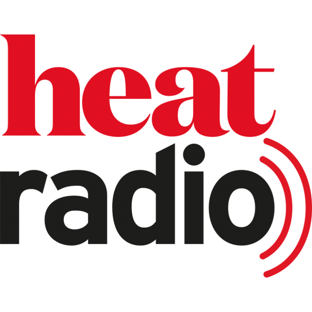 Logo of Heat Radio with the words 'heat' in red and 'radio' in black, accompanied by red signal lines.