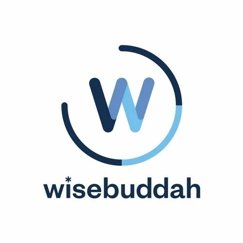 Logo for Wisebuddah with a stylized 'W' inside a circular design