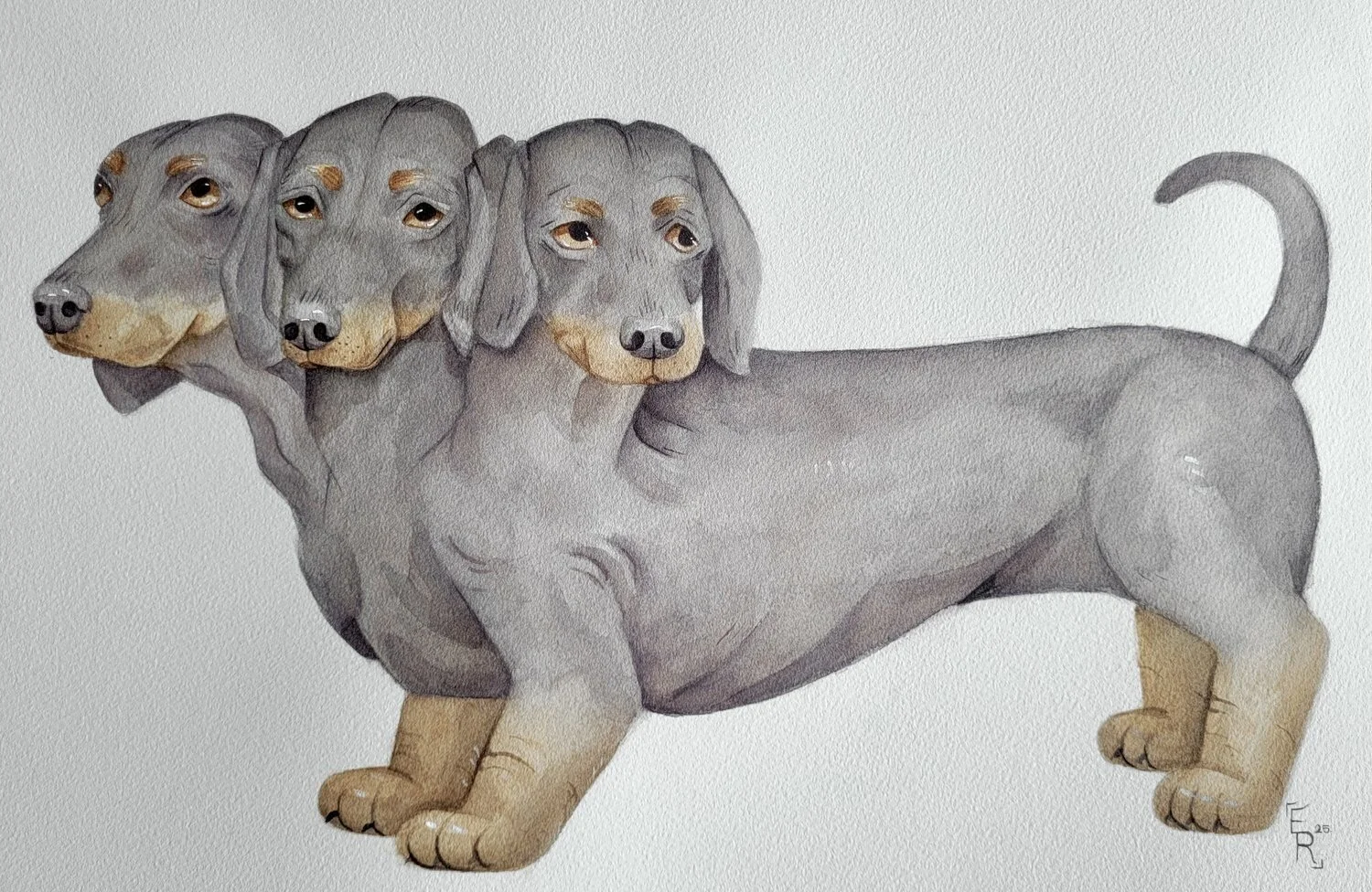Past, Present and Future (Elspeth, Harold and Doris) Watercolour and gouache on paper, 2025.