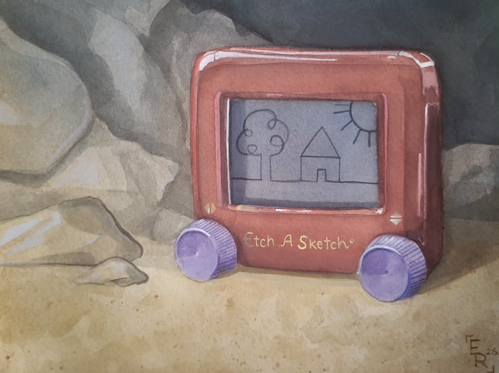 Sketch of a dream, watercolour on paper, 2026.