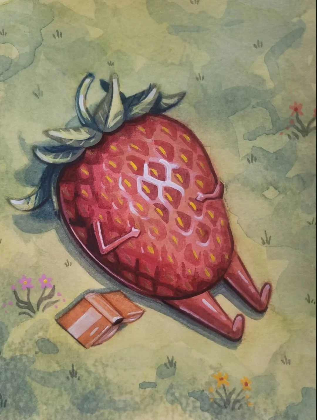 Strawberry Fields, watercolour on paper, 2026.