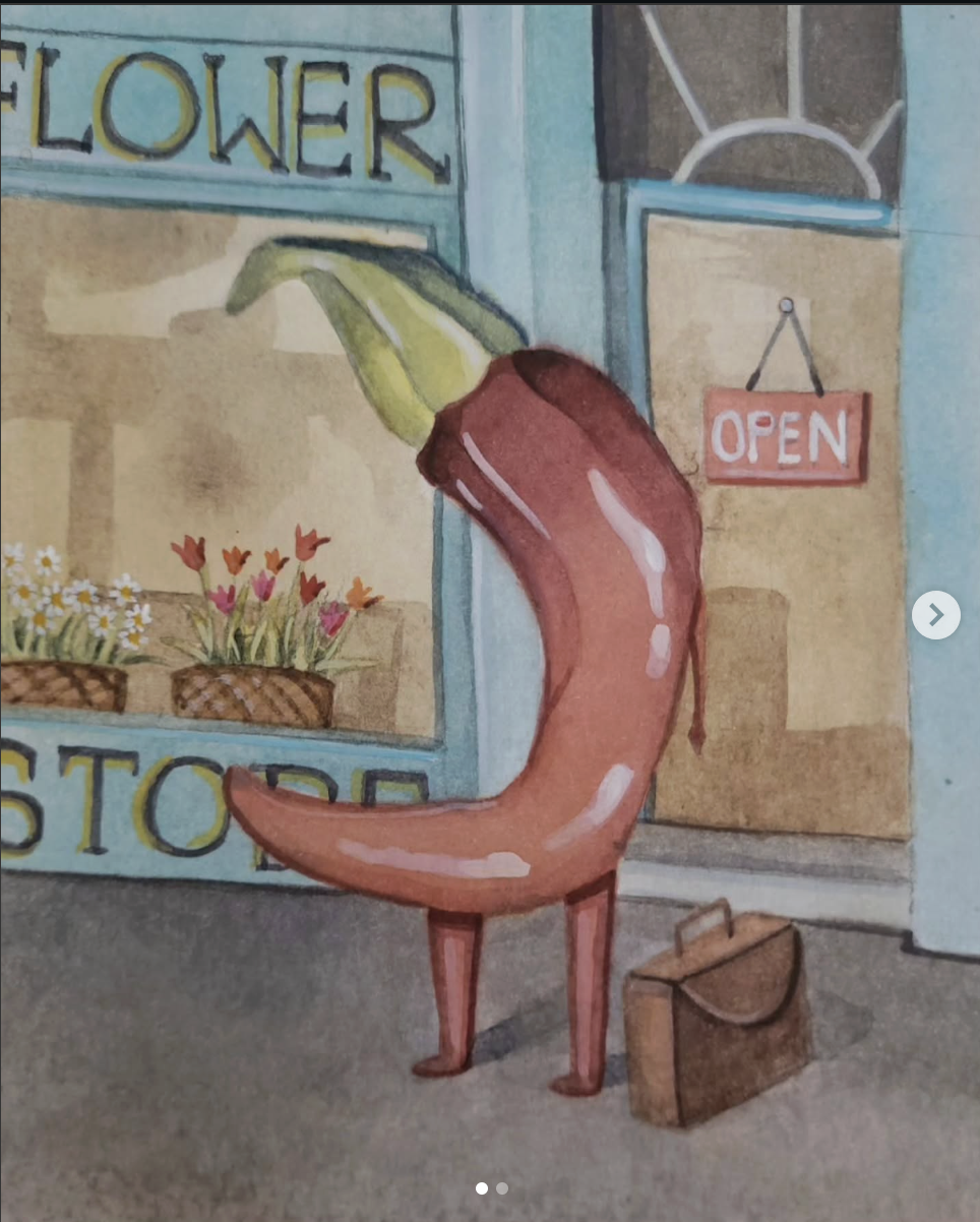 Business Chilli, watercolour on paper, 2026.