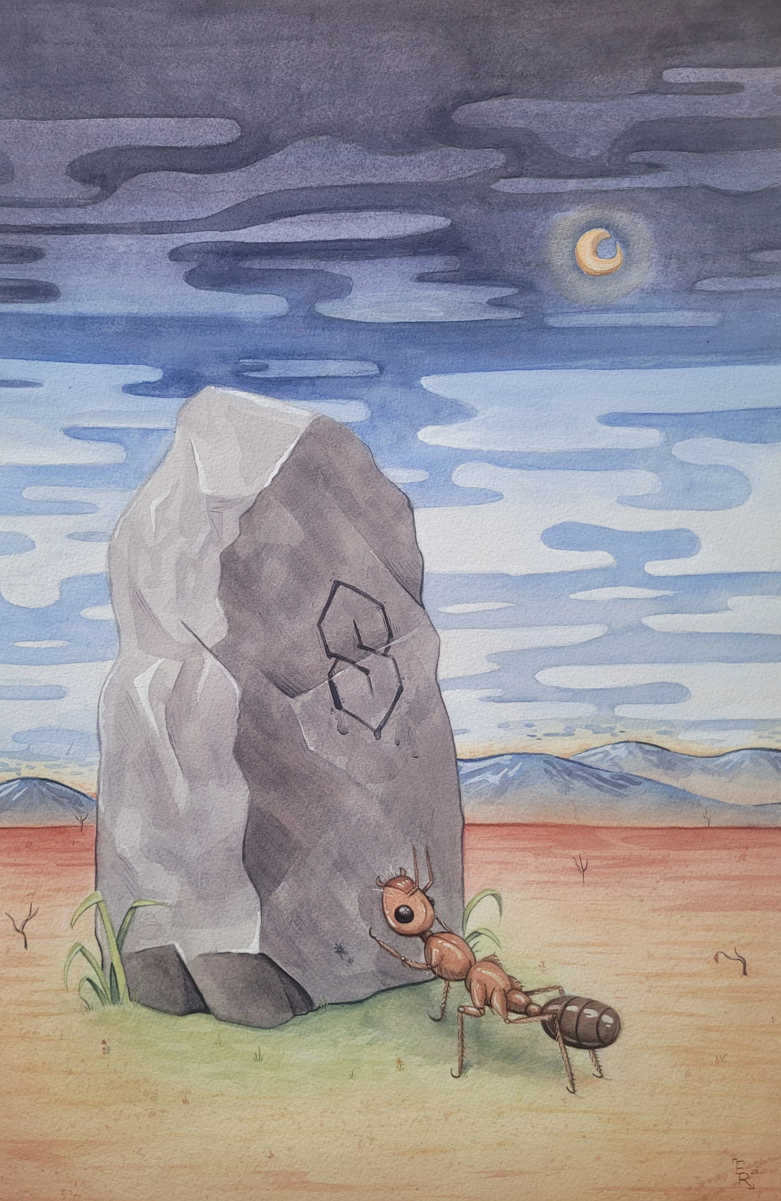 Cool S, watercolour on paper, 2026