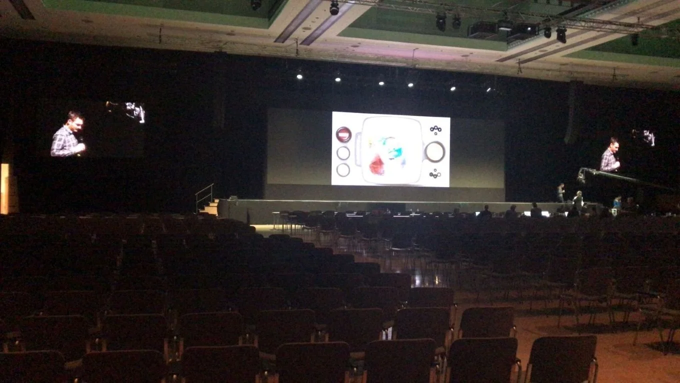 Corporate conference audio visual staging and presentation equipment
