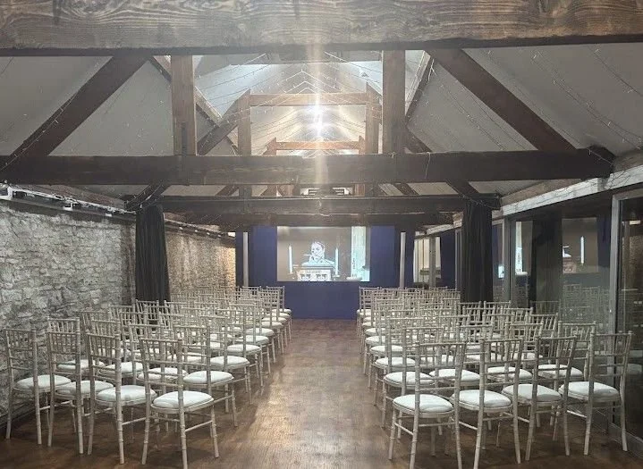 Video relay screen at an event