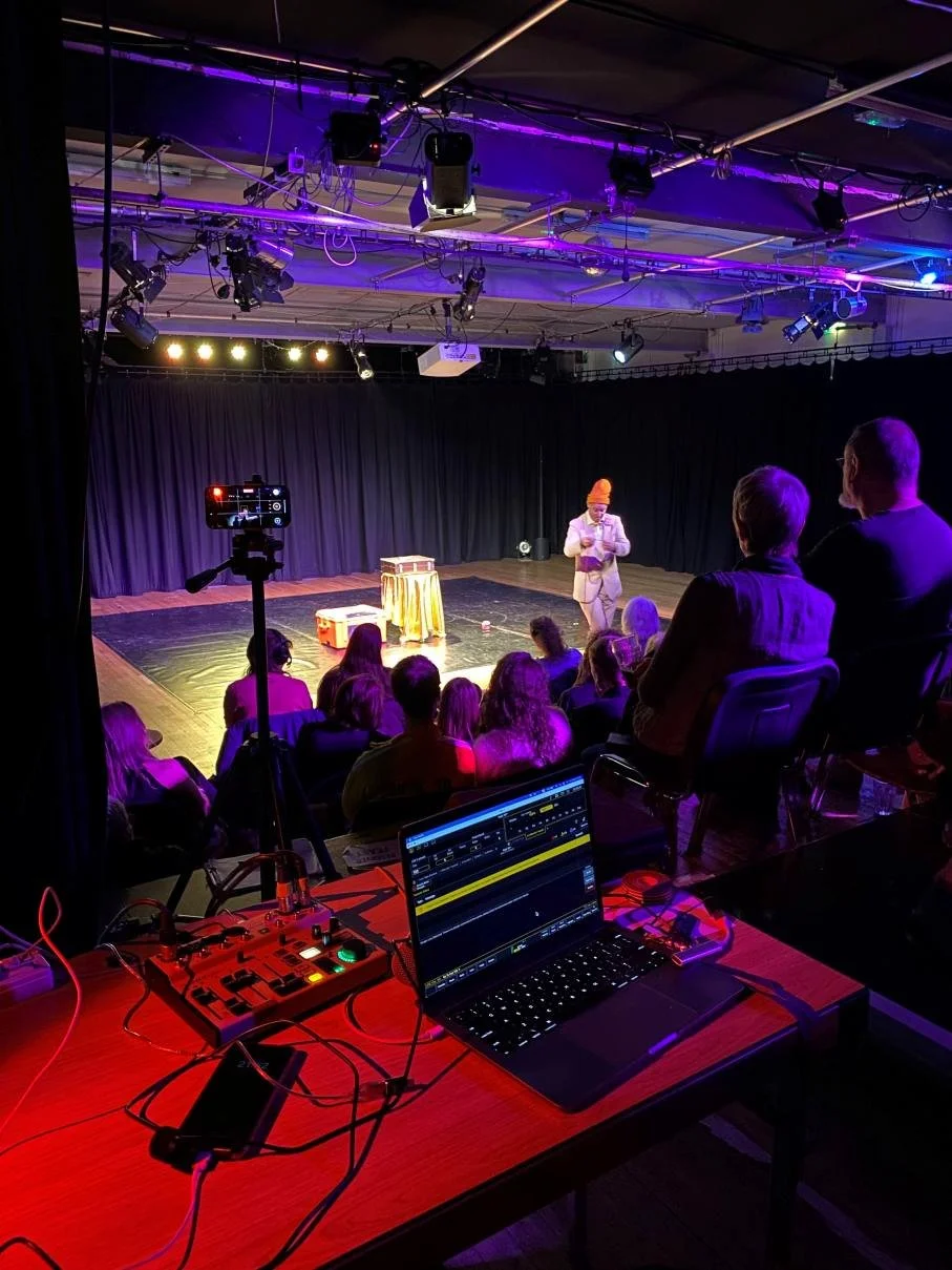 Professional technical event setup and equipment in use