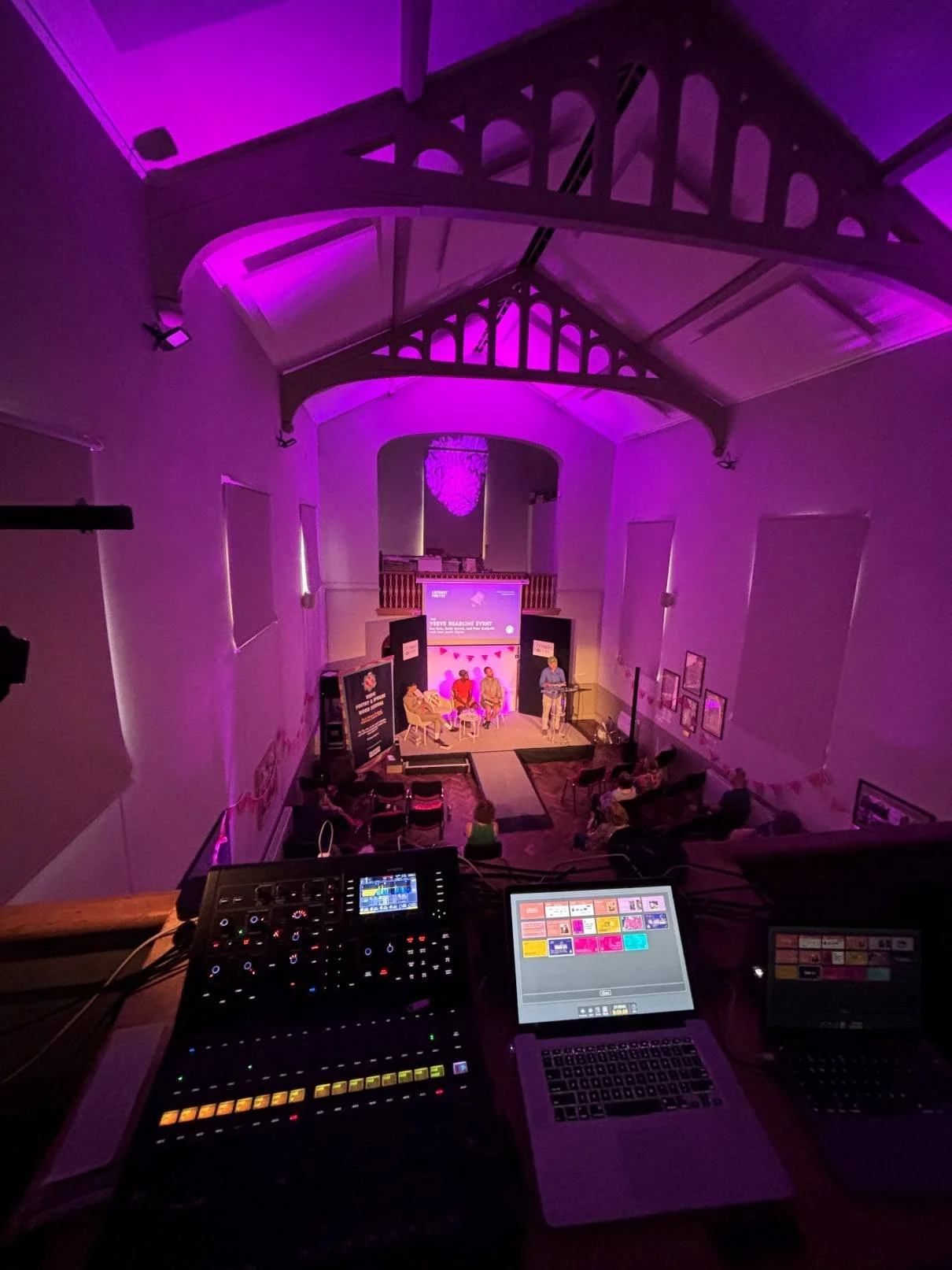 Sound setup in a church or acoustically challenging event space