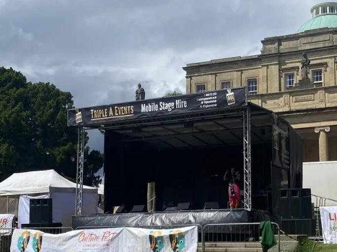 Outdoor stage at Cheltenham Lives of Colour