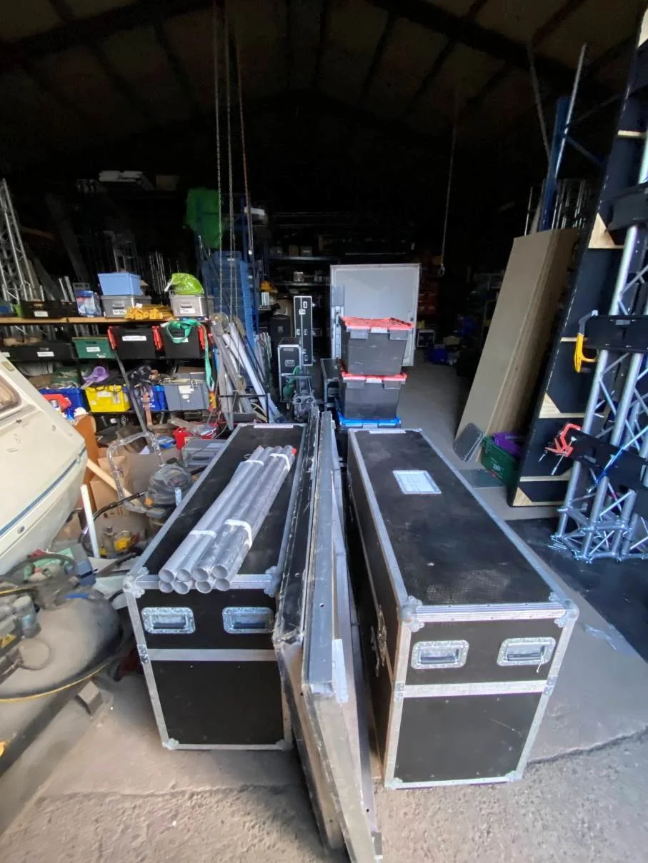 Hillside staging and event production setup