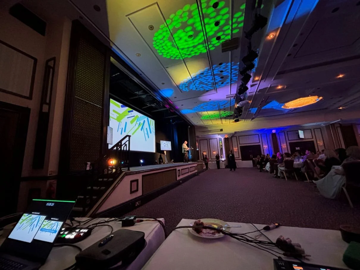 Technical production setup for a conference event
