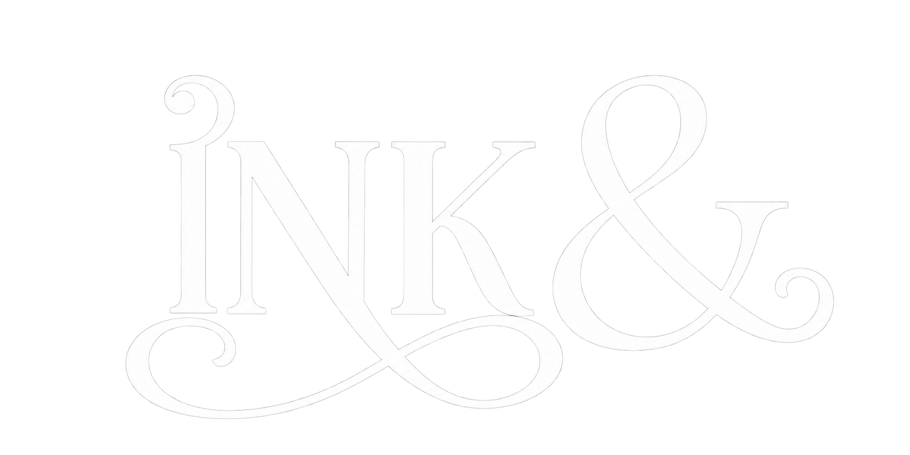 Stylized white text on black background reading 'INK &'