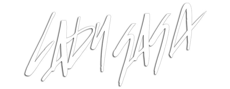 Stylized white text on a black background that reads 'Lady Gaga' in a graffiti-like font.