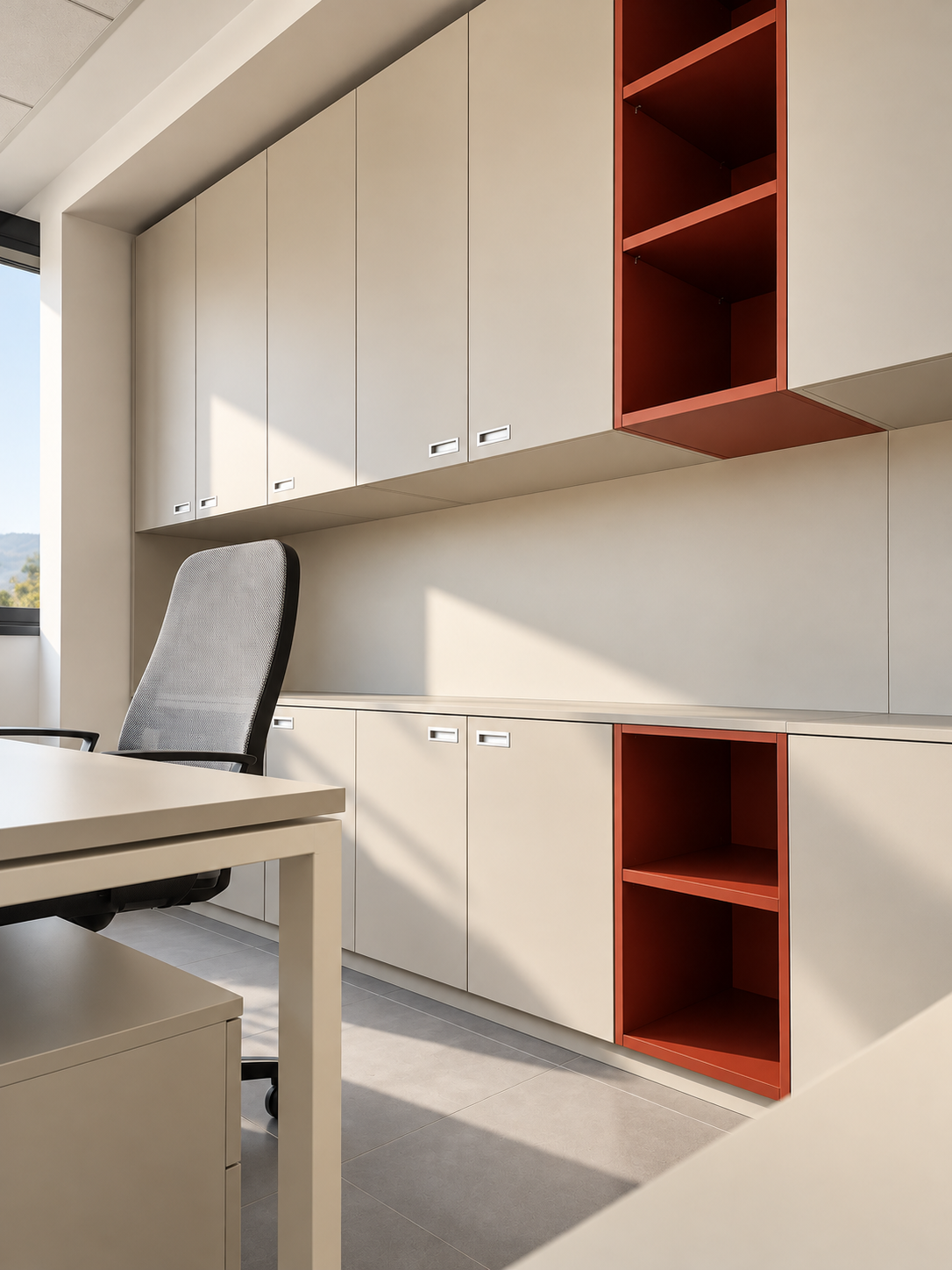 Ufficio moderno con dettagli terracotta.png