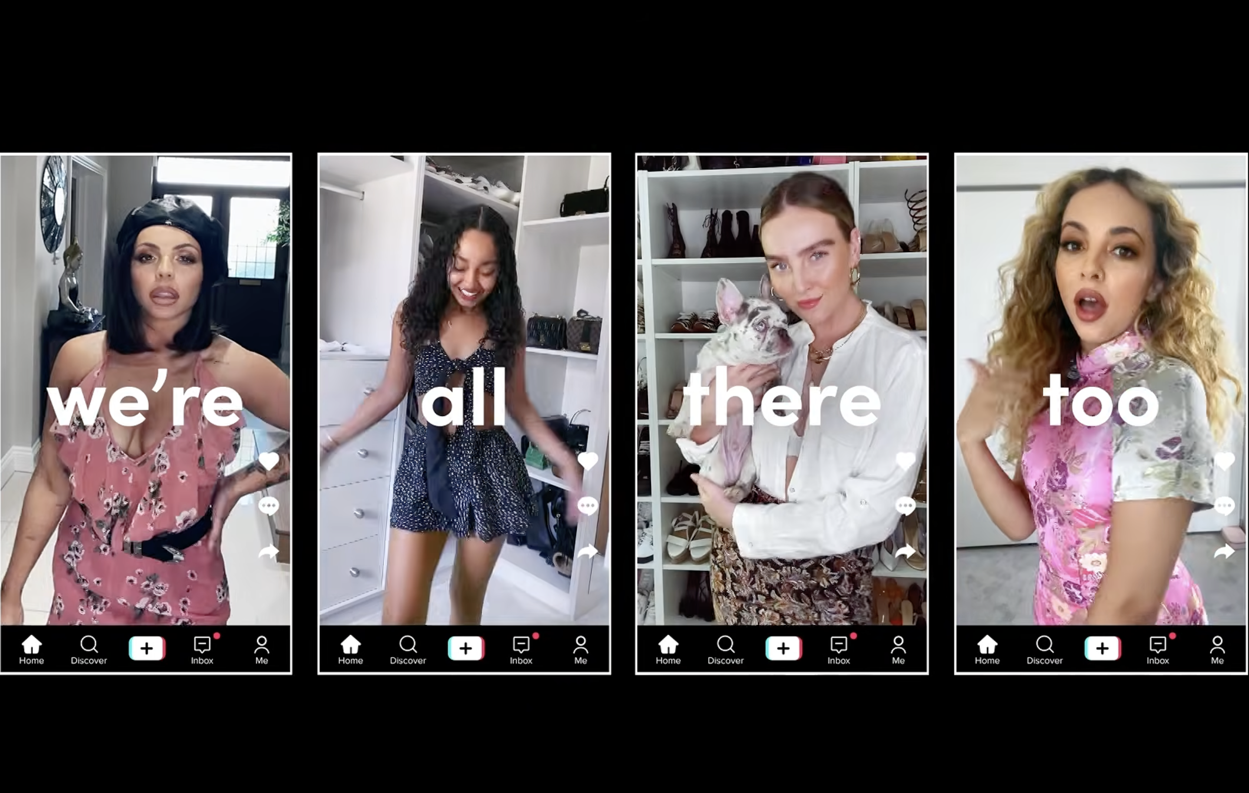 Four women in different settings, each with a caption above them spelling out "we're all there too".