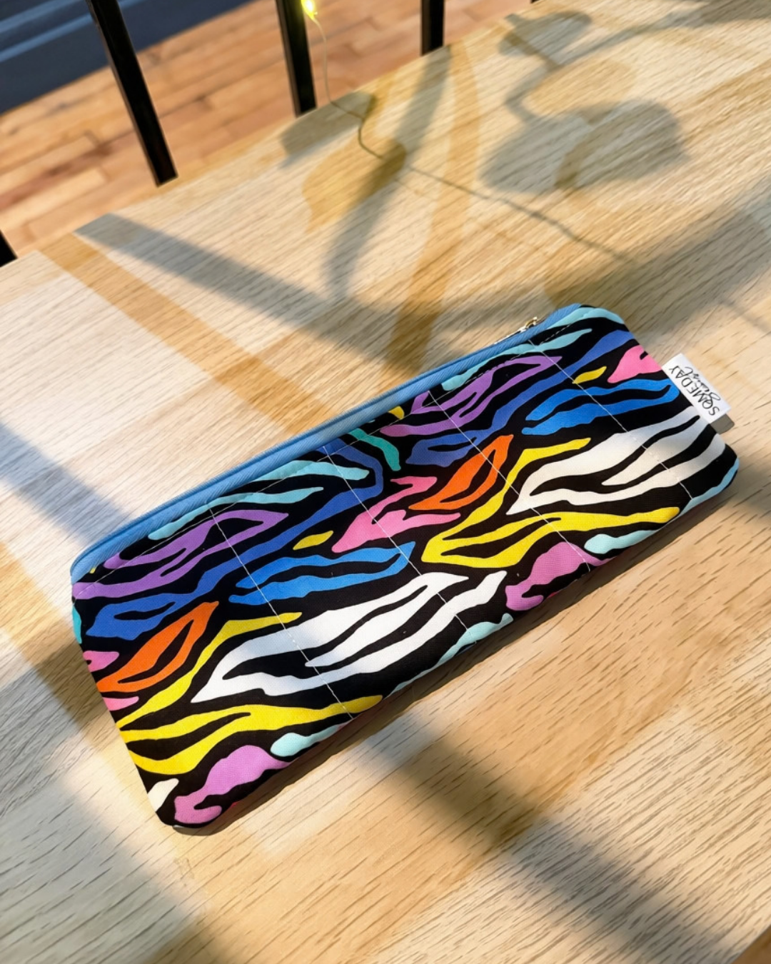 Rainbow Zebra Pencil/Glasses Case