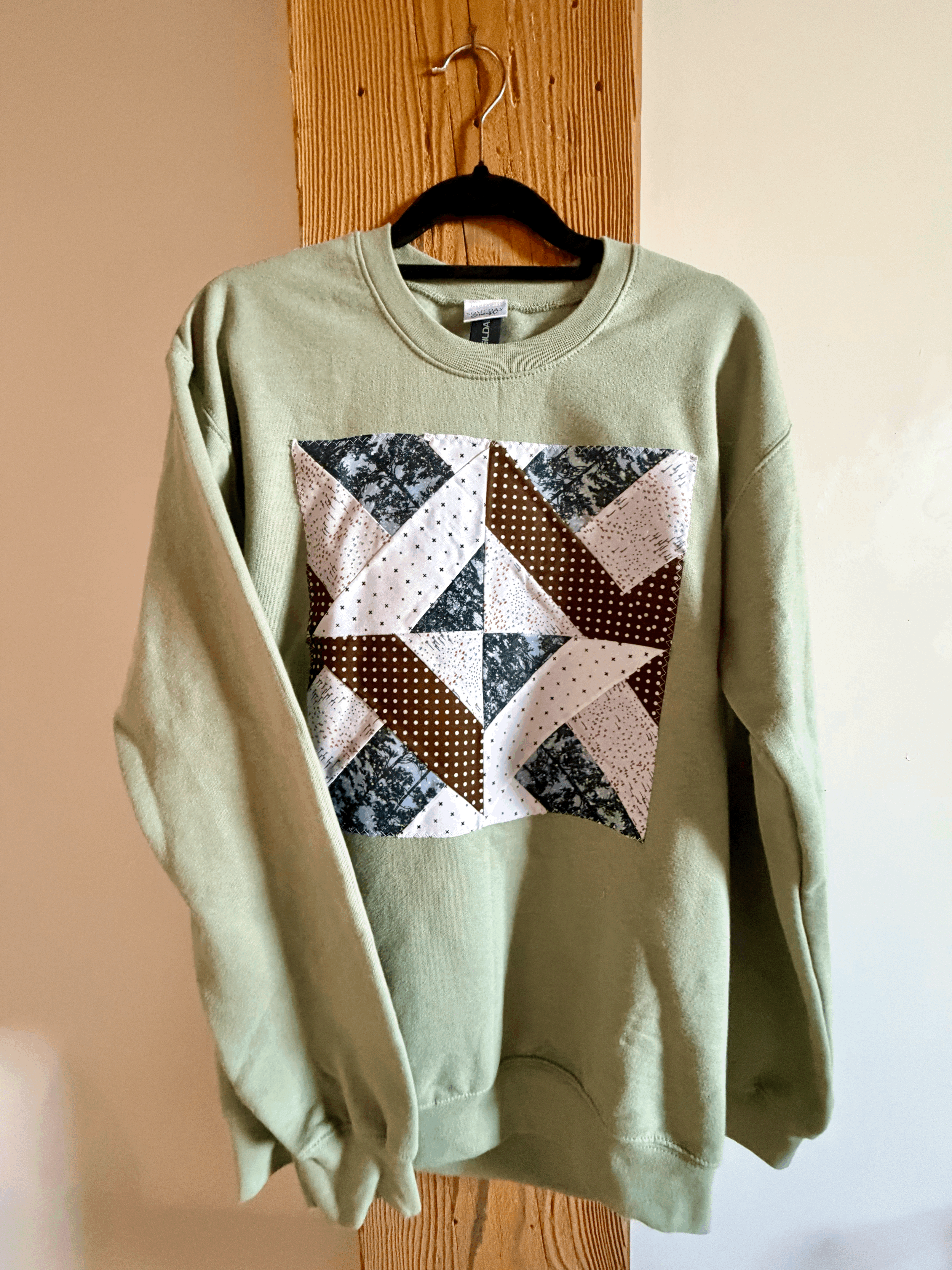Green Quilt Patch Crewneck