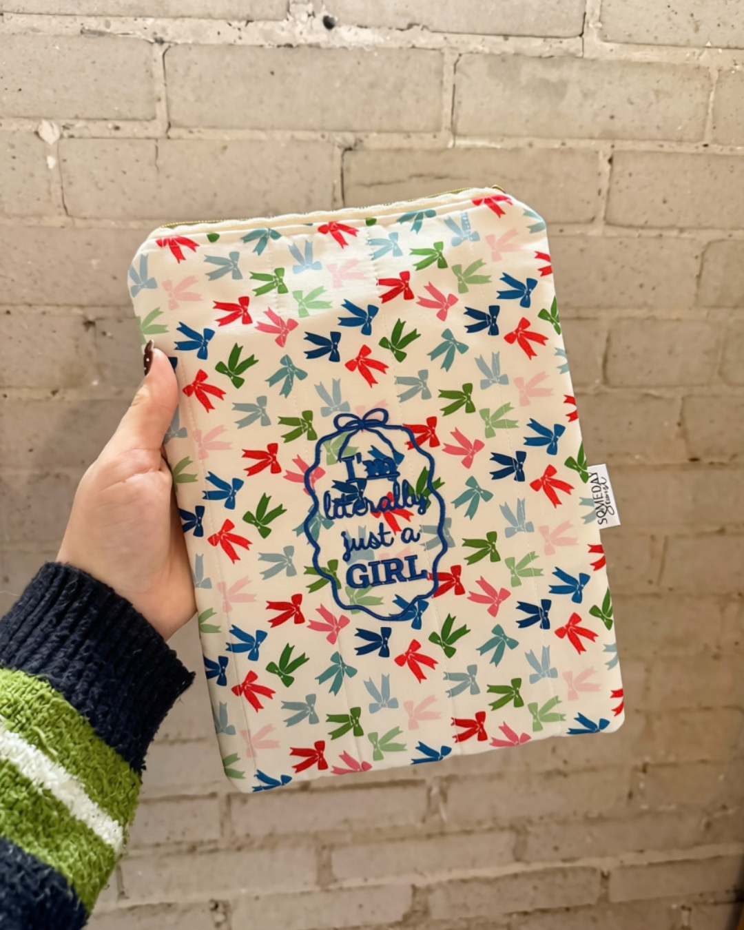 Large Bows Literally Just a Girl E-Reader Sleeve