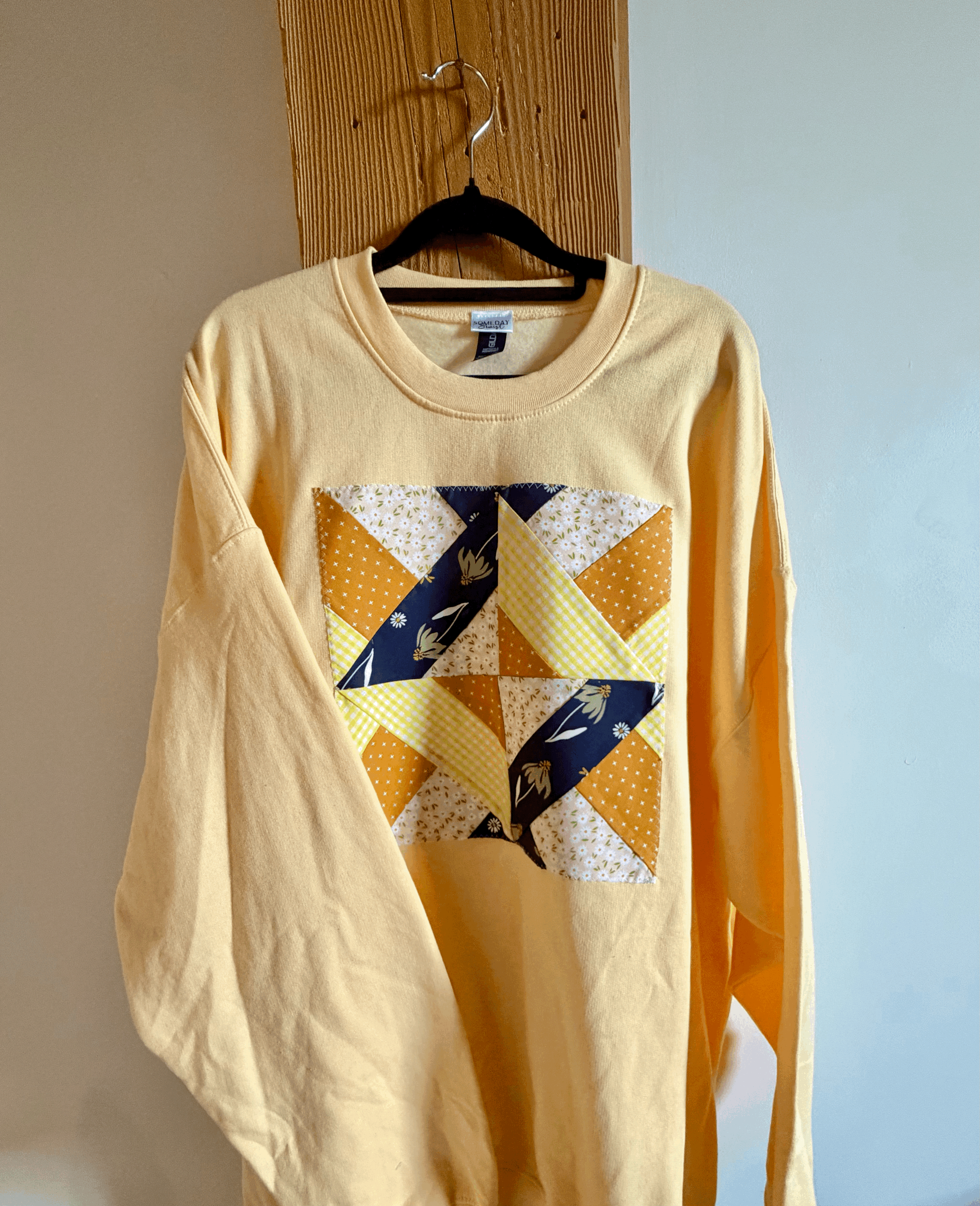 Yellow Quilt Patch Crewneck