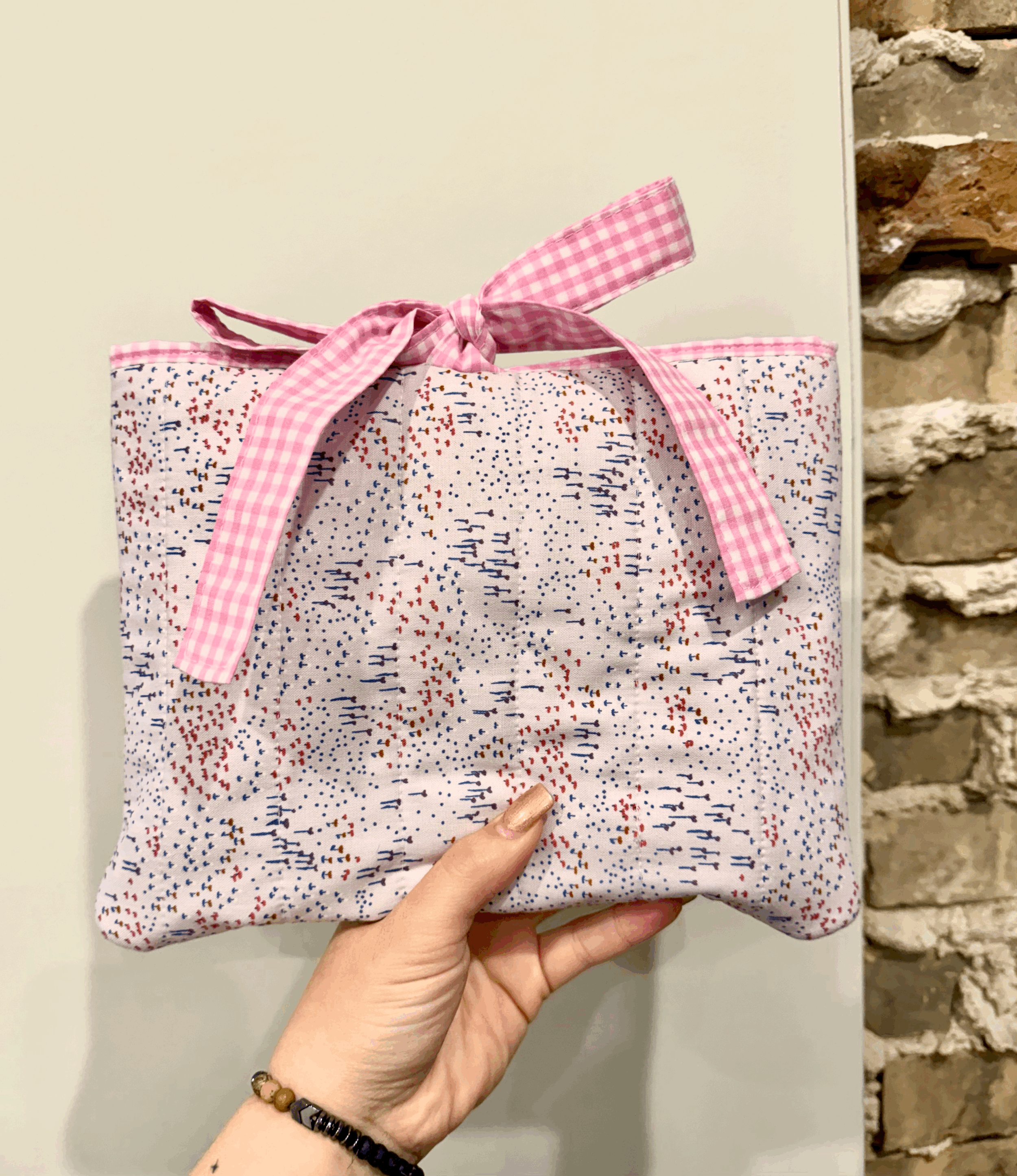 Mini Shroom Quilted Ribbon Enclosure Book Sleeve