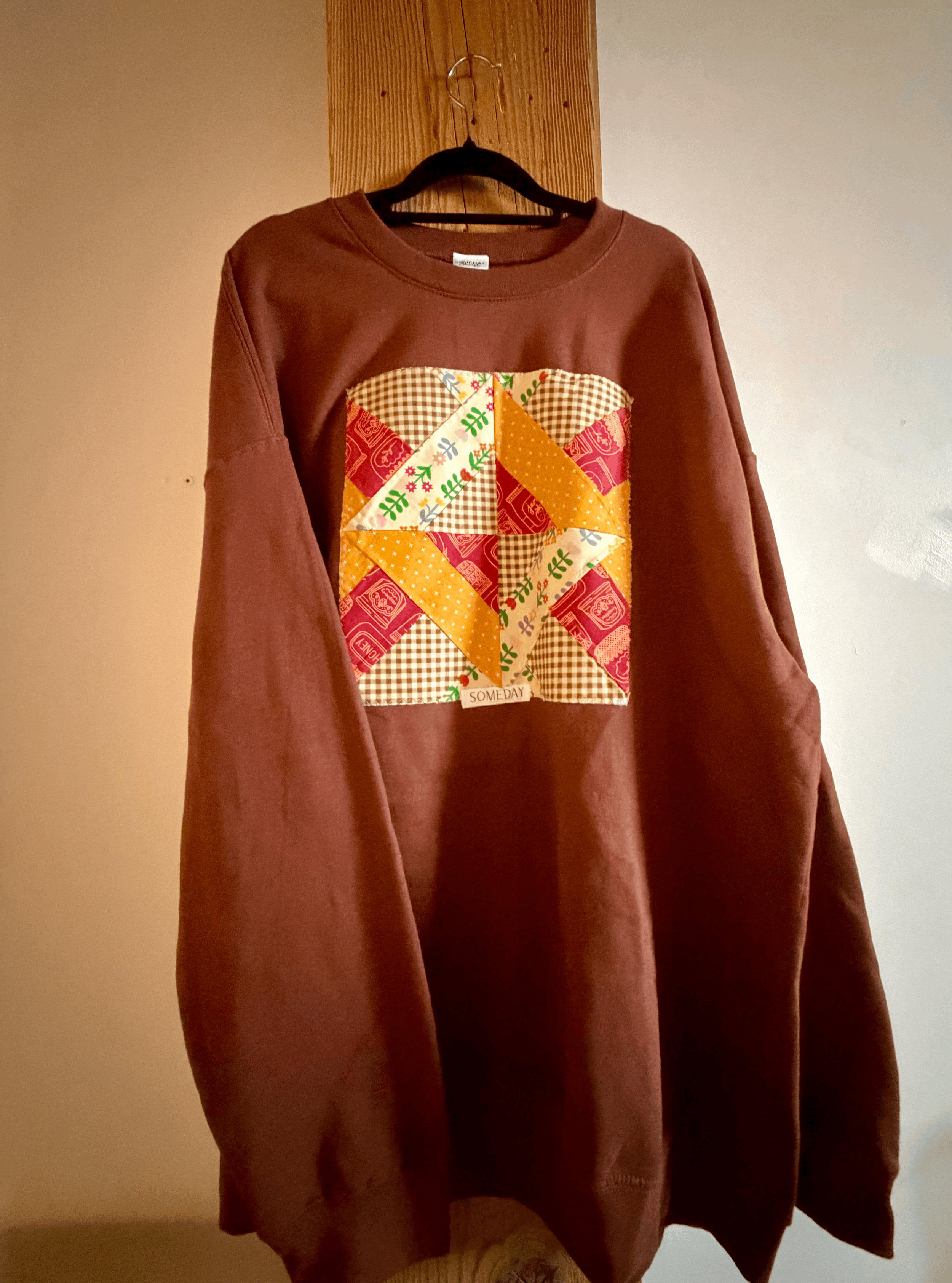 Cocoa Quilt Patch Crewnecks