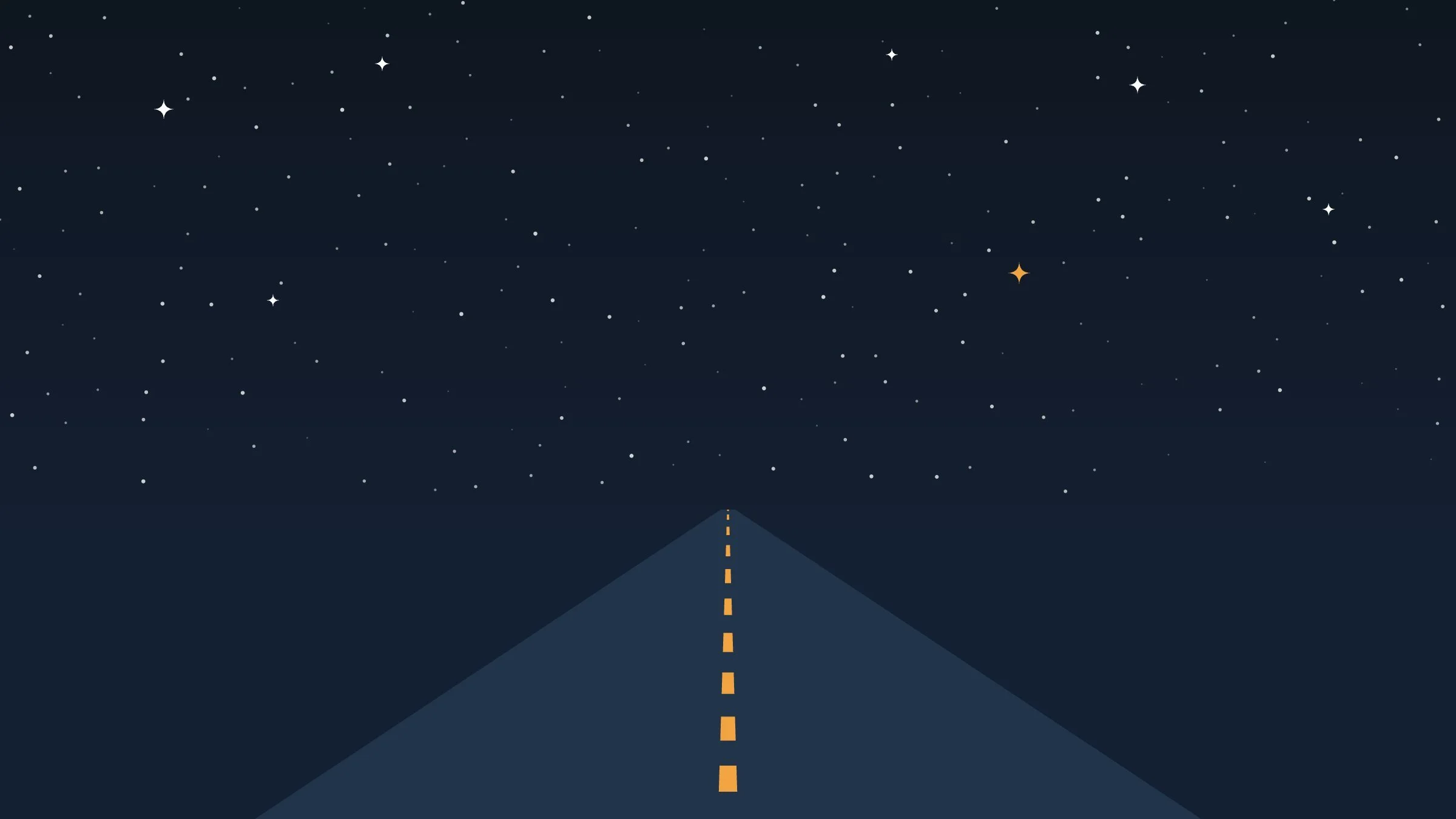 Empty highway under a starry night sky