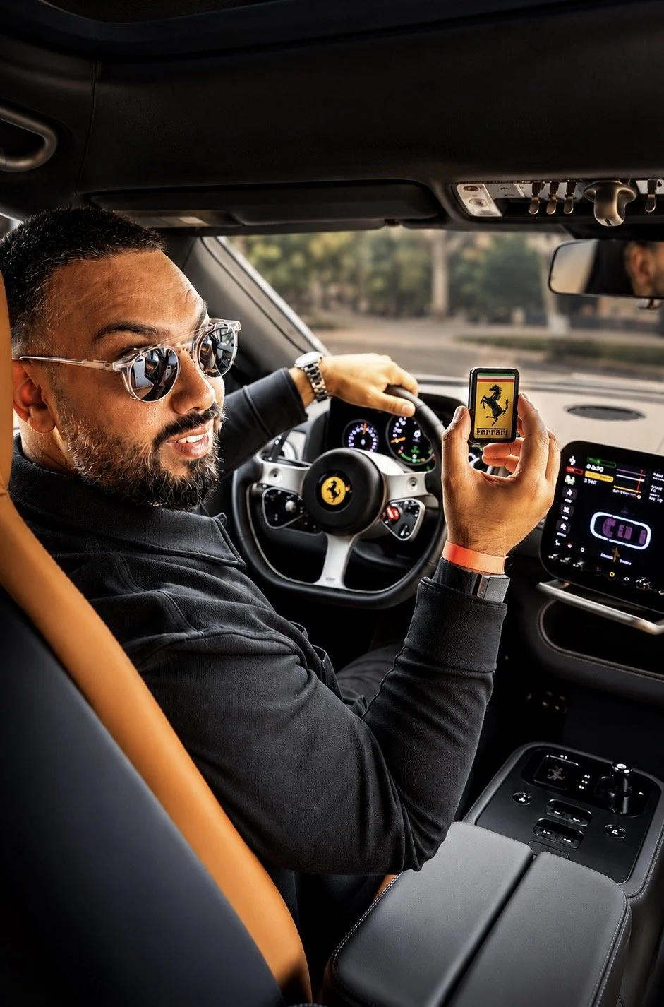 Inside Ferrari
    EMKWAN driving a Ferrari Luce while filming automotive and premium lifestyle content.