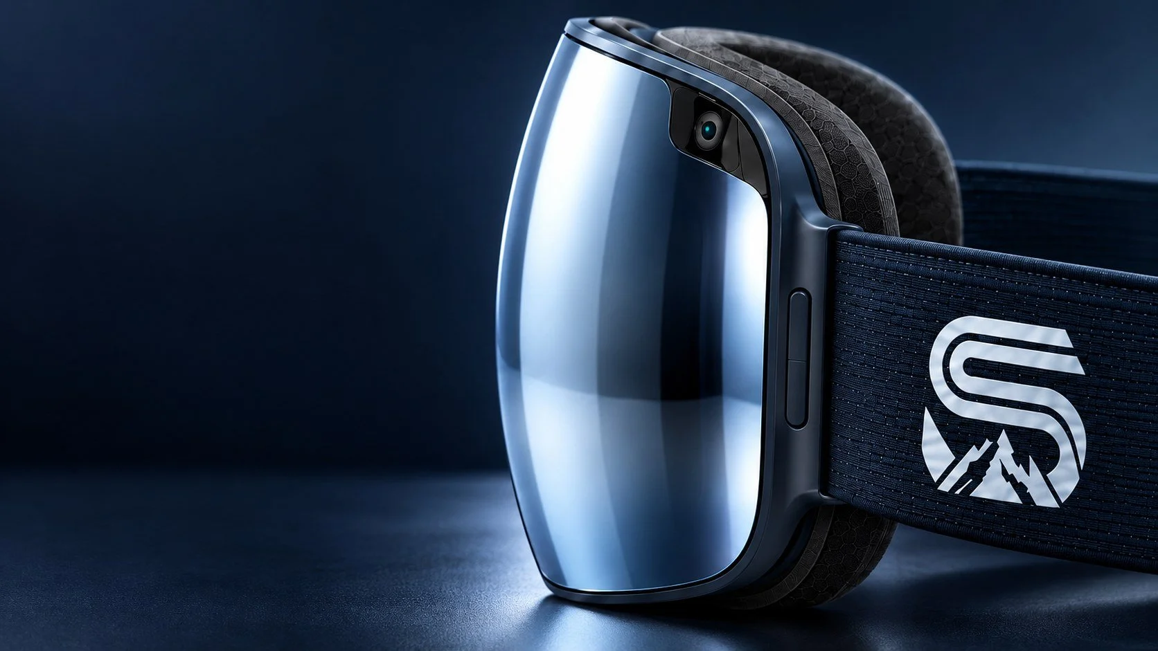 Close-up of Summit Vision smart goggle lens and technology
