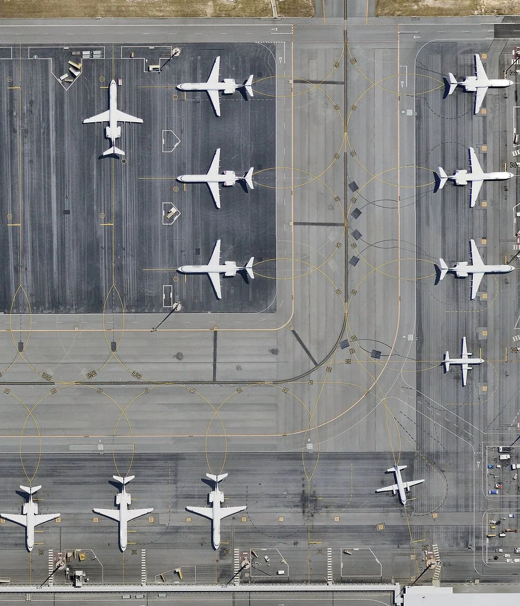 Airplanes on a runway in Montana