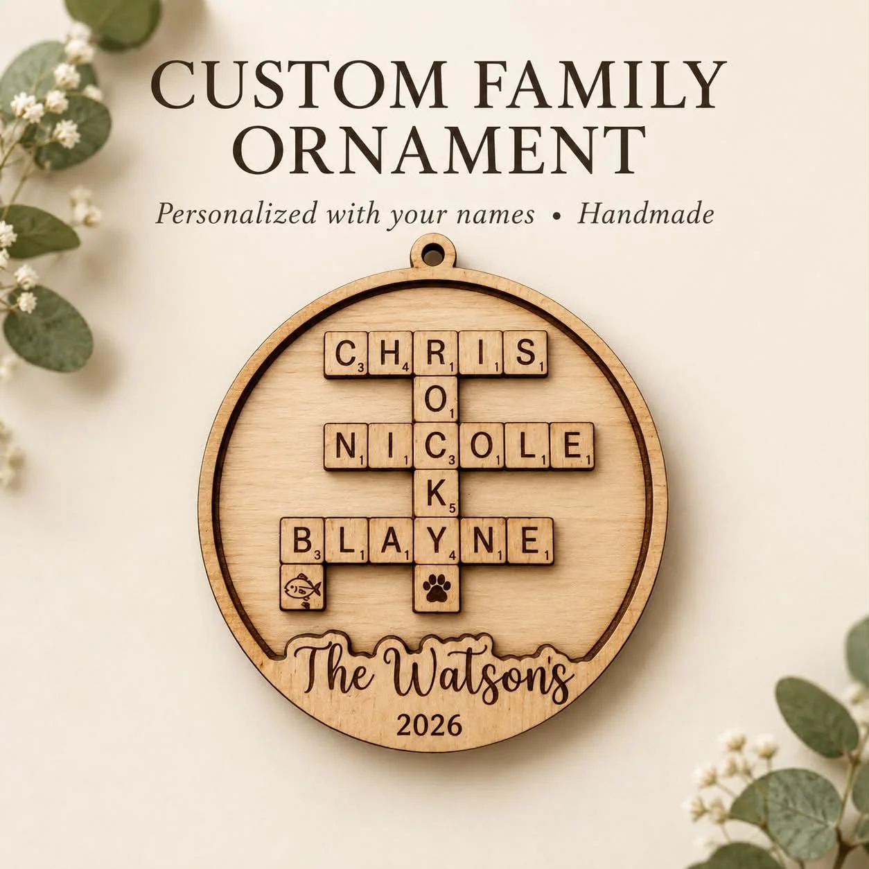 Wood Family Ornament