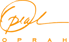 Oprah logo in orange with Oprah written in stylized script and then typed out below.