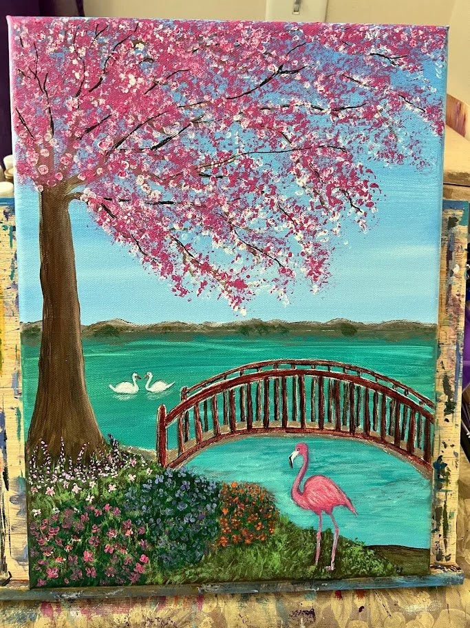 Springtime lake and bridge.jpg