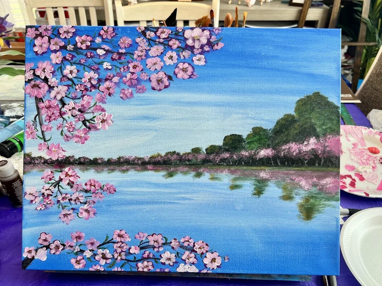 Pink flowers and lake.jpg