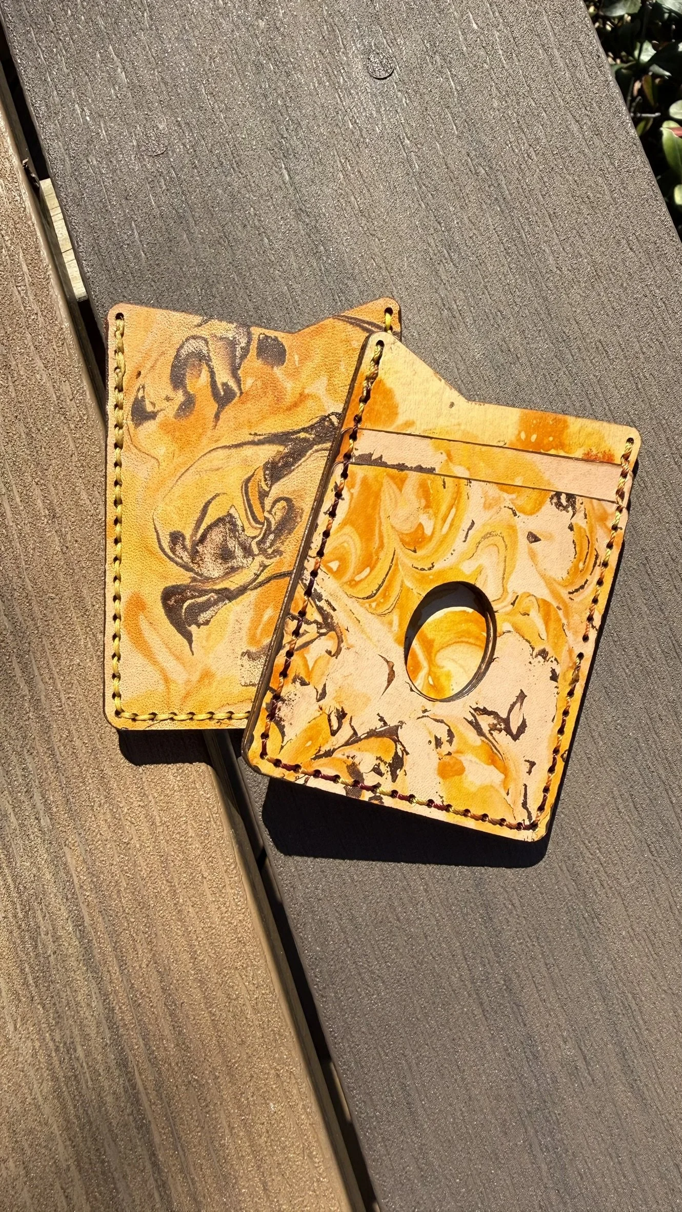 Hand Marbled EDC Fun-Size Card Holder Wallet