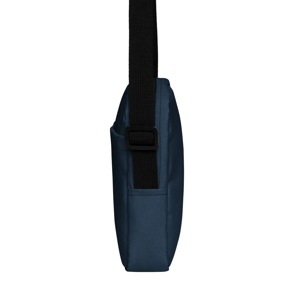 SOLAZ Day Trip Bag in Navy, left side view; supplier digital mockup.