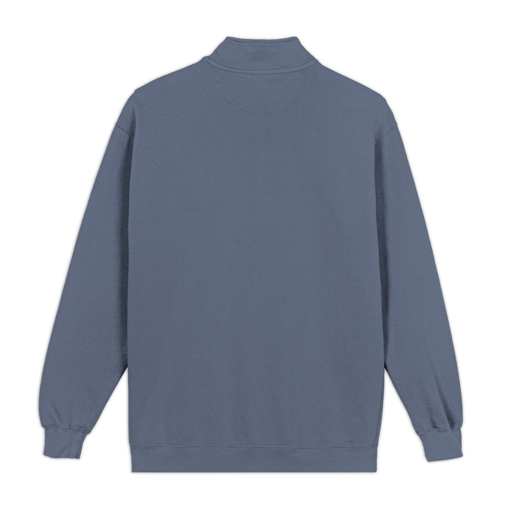SOLAZ Coastal Quarter-Zip in Blue Jean, back supplier mockup