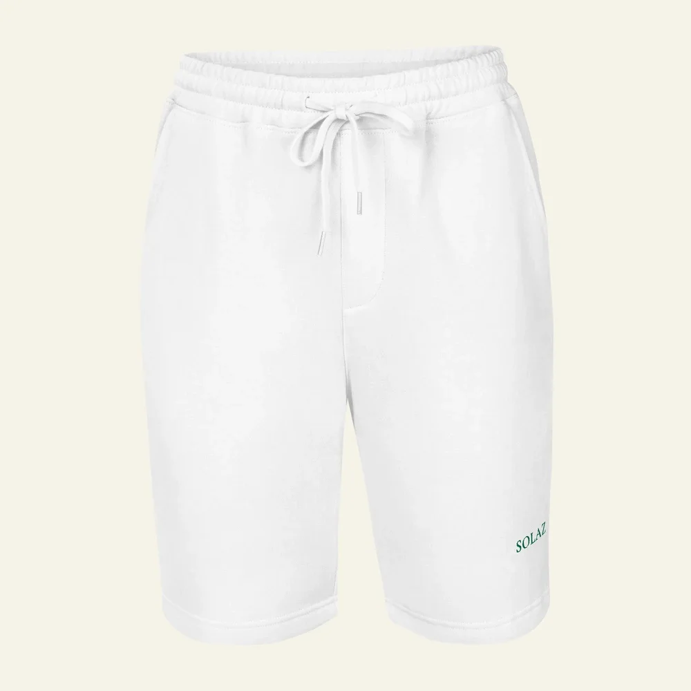 SOLAZ Weekend Short in White, front view; supplier digital mockup.