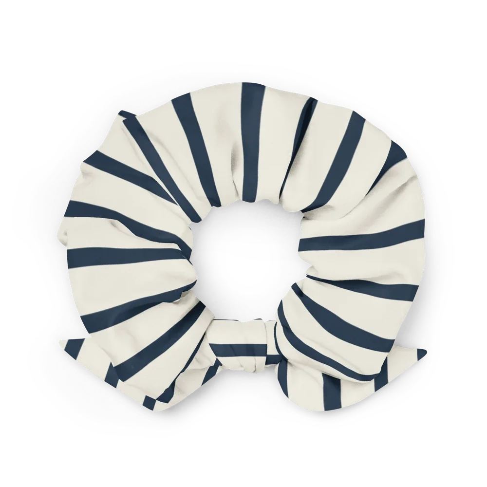 SOLAZ Sea Stripe Scrunchie, back view; supplier digital mockup.