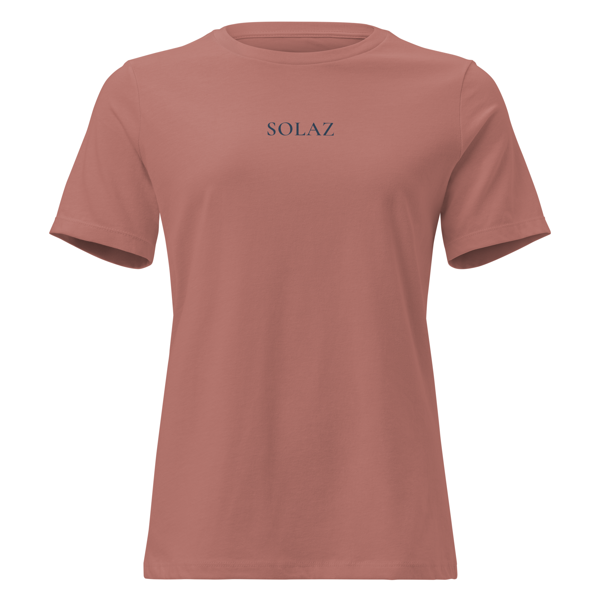 SOLAZ Daybreak Tee in Mauve, front view; supplier digital mockup.