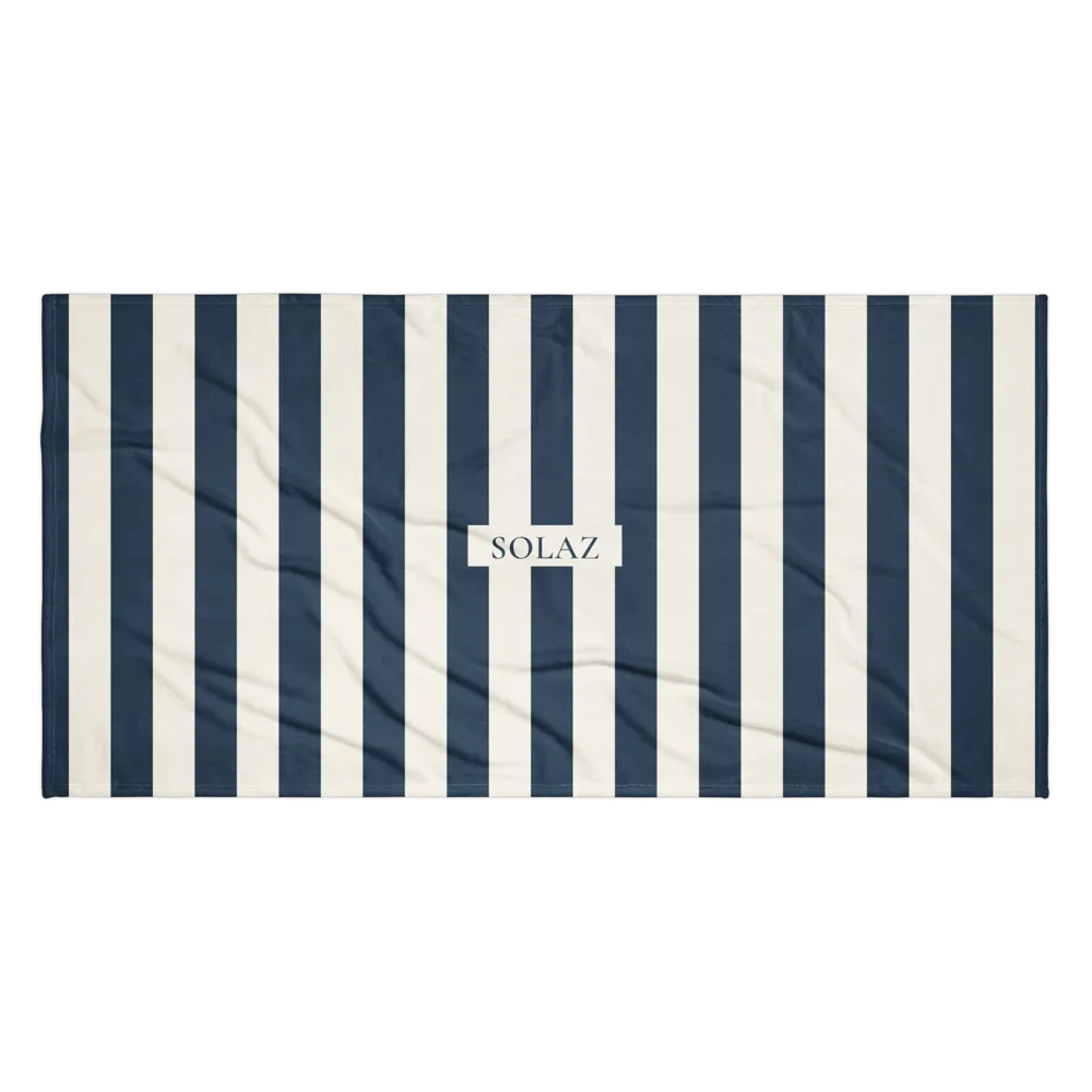 SOLAZ Long Beach Towel, front view; supplier digital mockup.