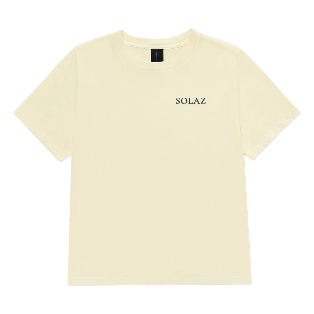 SOLAZ Salt Air Boxy Tee in Buttermilk, front view; supplier digital mockup.