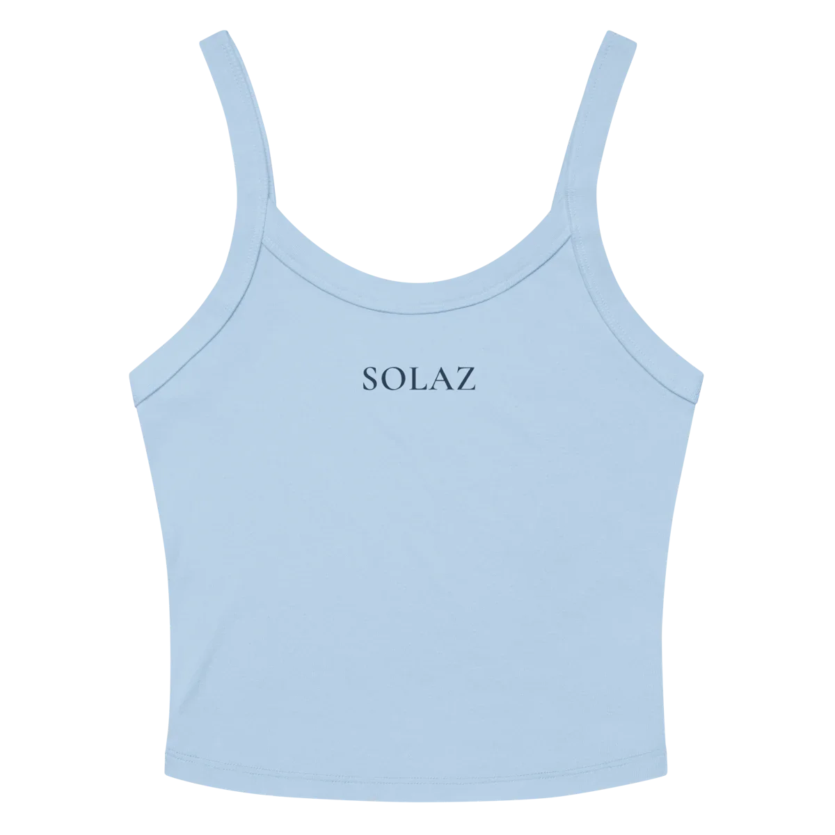 SOLAZ Easy Rib Tank in Baby Blue, front view; supplier digital mockup.